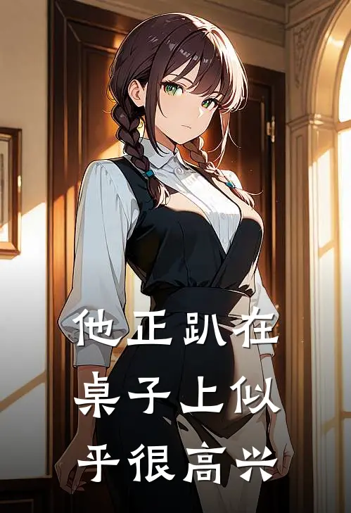 他正趴在桌子上似乎很高兴