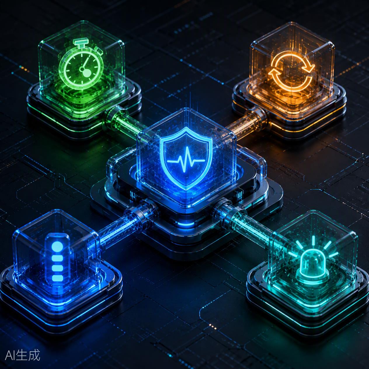 API中转站稳定性体系中枢 3D 渲染图